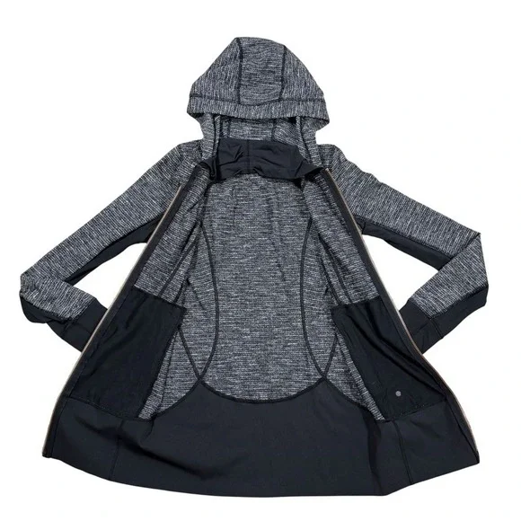 Lululemon Define Jacket Luon Heathered Black Women's Size 6 Slim-Fit Hoodie Zip - Picture 2 of 8